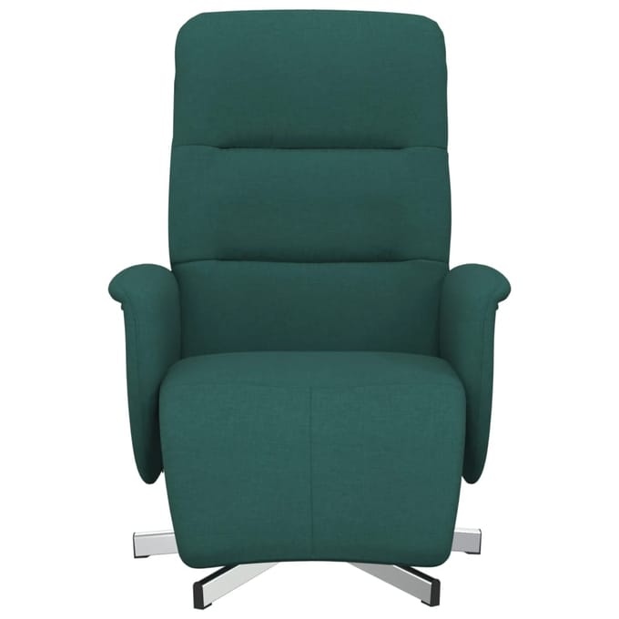 vidaXL - Fauteuil - verstelbaar - met - voetensteun - stof - donkergroen