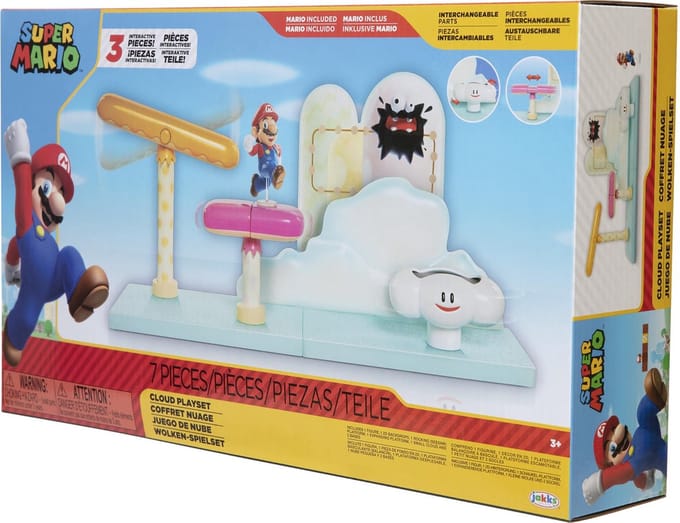 Super Mario Bros Mario Cloud Playset met 1 figuur 6cm en acce