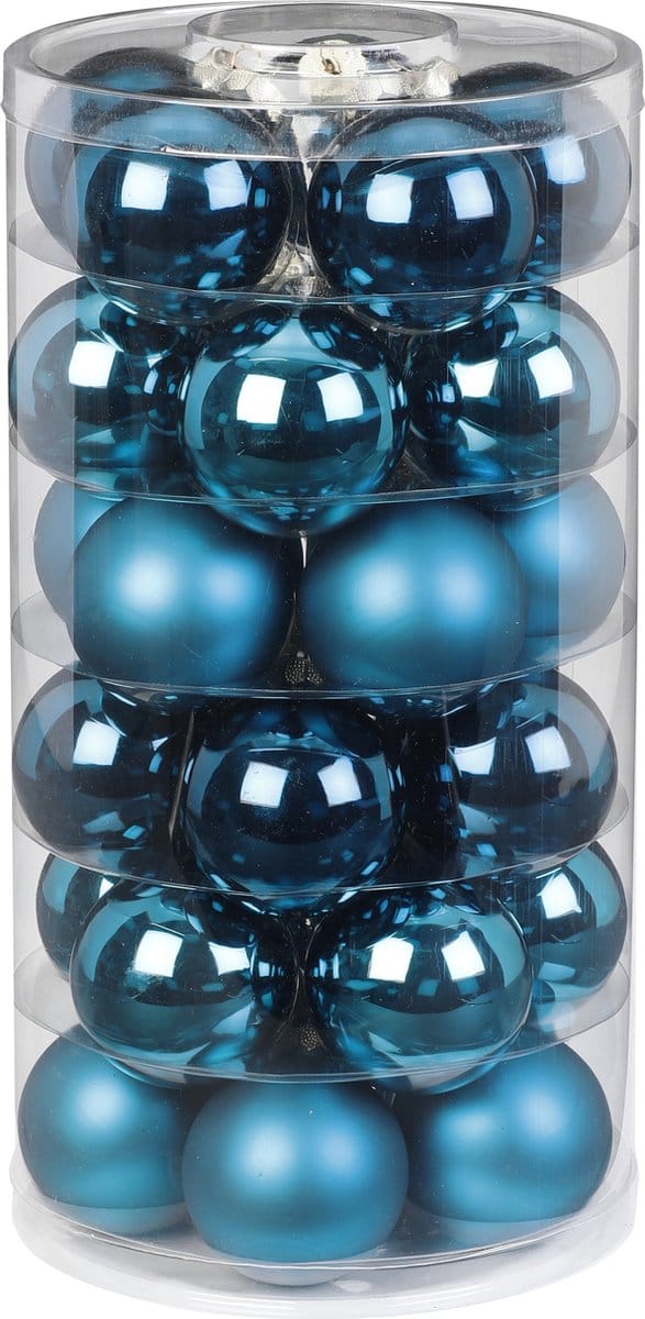 Inge Christmas Kerstballen - 30x st - diep blauw - D6 cm - glas - mat/glans - kerstversiering