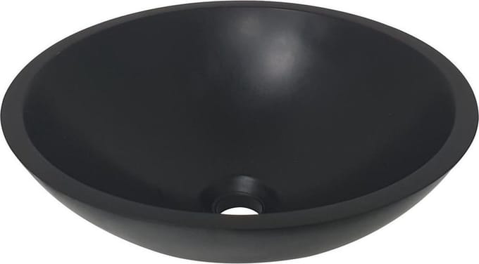 Wiesbaden Valerie waskom rond 43 x 13 cm solid surface mat zwart