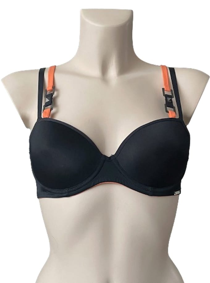 Sapph - Messing - BH - zwart met oranje bandjes - maat 70B