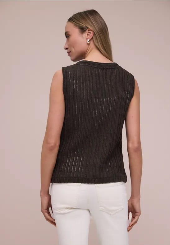 Vest met V-hals en knoopsluiting