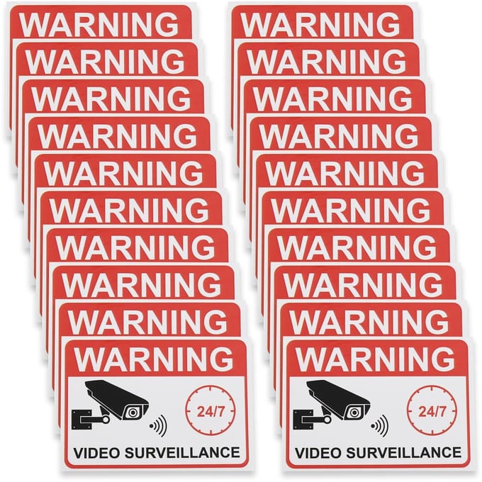 Dailygoods- Videobewakingssticker 20 stuks - Waarschuwing Sticker