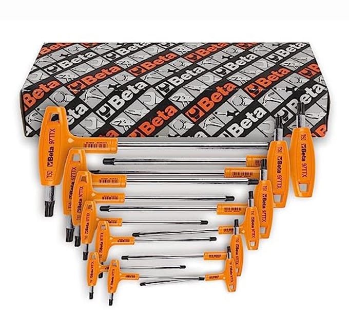 Inbussleutelset 13-delig met handvat voor Torx-schroeven