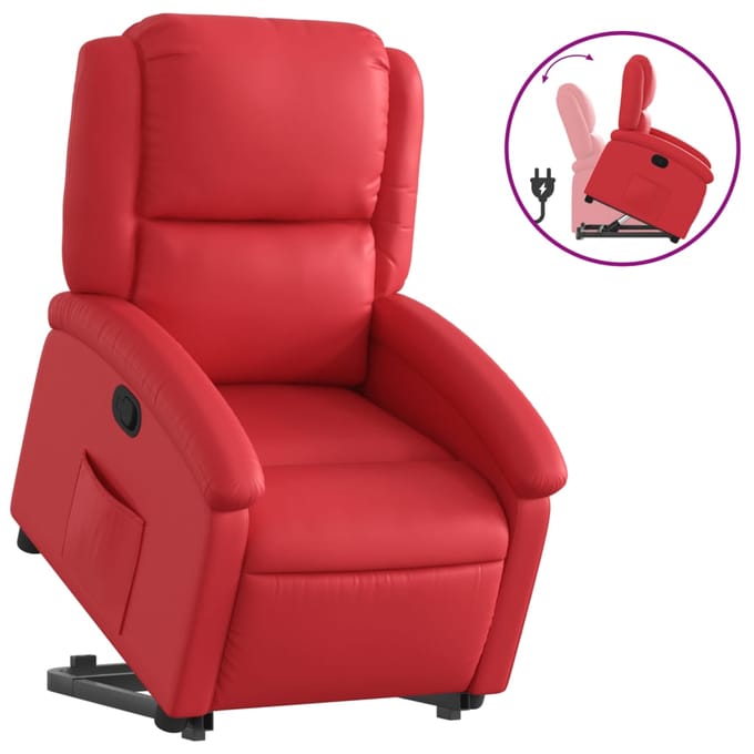 vidaXL - Sta-op-stoel - kunstleer - rood