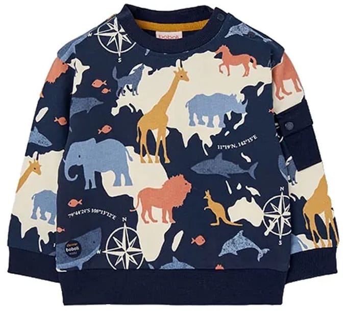 Boboli Fleece Printed Sweatshirt Blauw 3 Years Kinderen