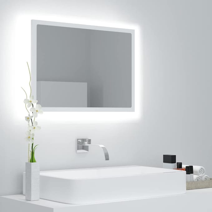 vidaXL - Badkamerspiegel - LED - 60x8,5x37 - cm - acryl - wit