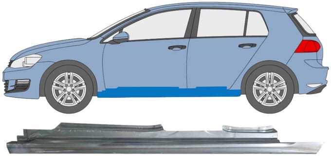 Volledige dorpel voor Volkswagen Golf 7 2012- / Links