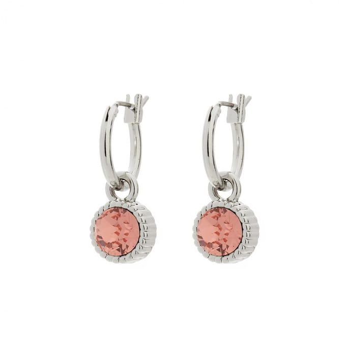 Biba Oorhangers Zilver met gekleurde steen Rose Peach