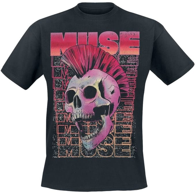 Muse T-shirt - Mohawk Skull - M tot XXL - voor Mannen - zwart
