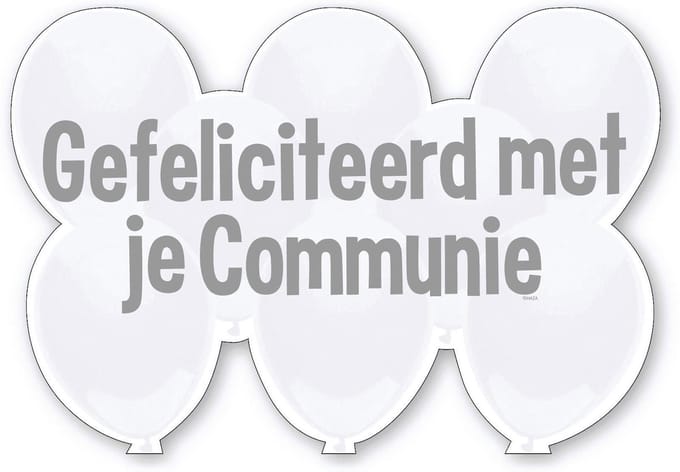Haza Original Kroonschild "gefeliciteerd Met Je Communie"