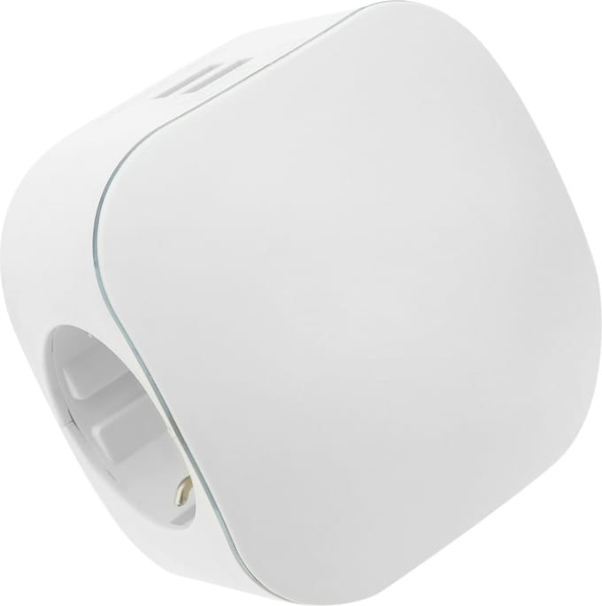 BeMatik - Witte drievoudige plug Schuko-plug-vermenigvuldiger met 5VDC USB-lader