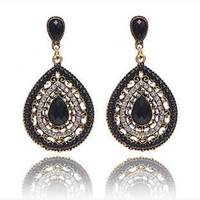 Oorbellen - Vintage - Bohemian Style - Zwart