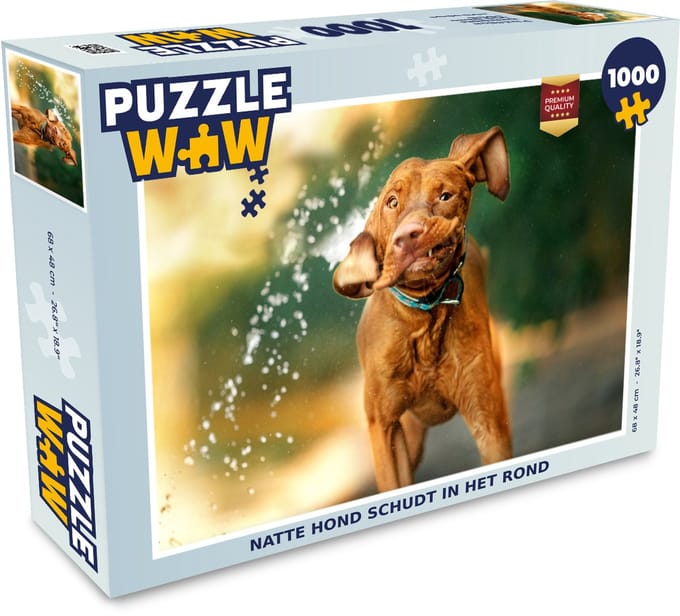 Puzzel Nat - Hond - Water - Legpuzzel - Puzzel 1000 stukjes volwassenen