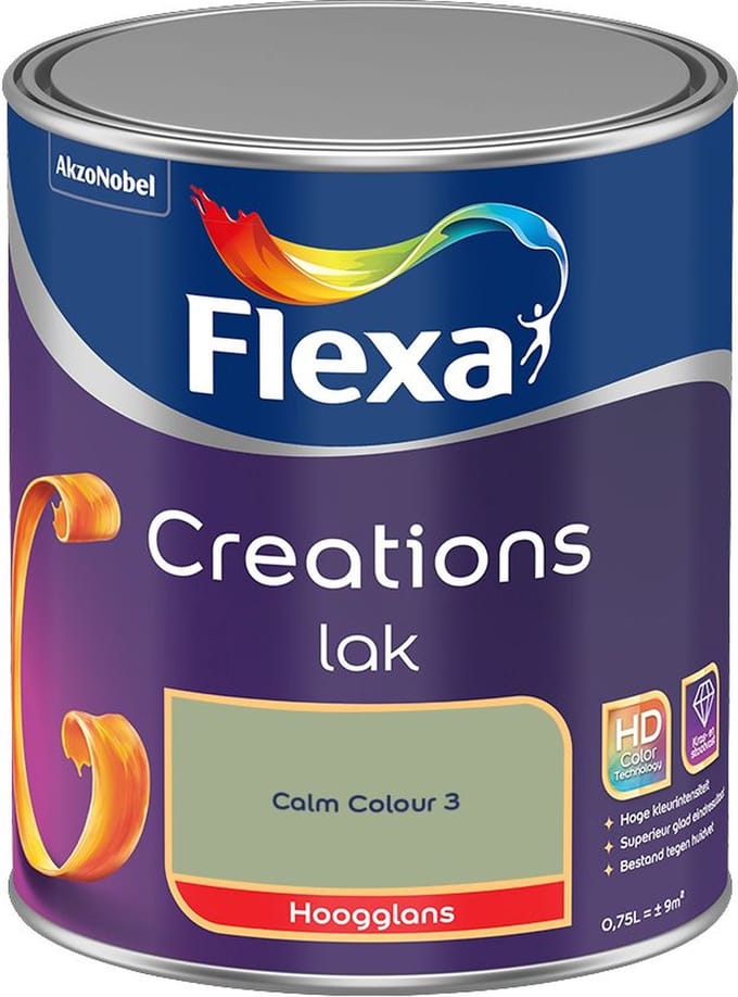 Flexa - Creations Lak Hoogglans - Calm Colour 3 - Mengverf - 750 Ml