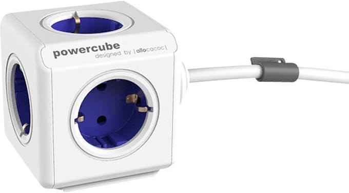 DesignNest PowerCube Extended - Schuko - Blauw
