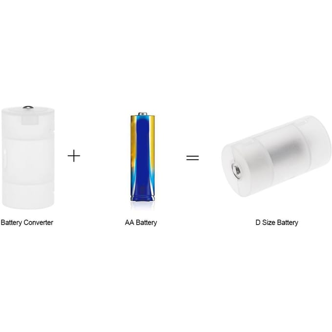 4 stuks batterij converter adapter AA naar D formaat batterij beschermhoes houder PP materiaal wit