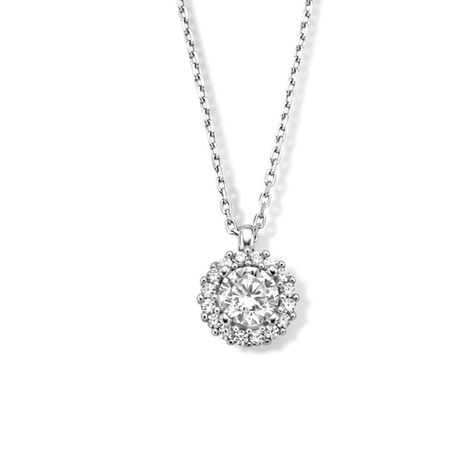 Collier zirkonia 41 + 4 cm halo