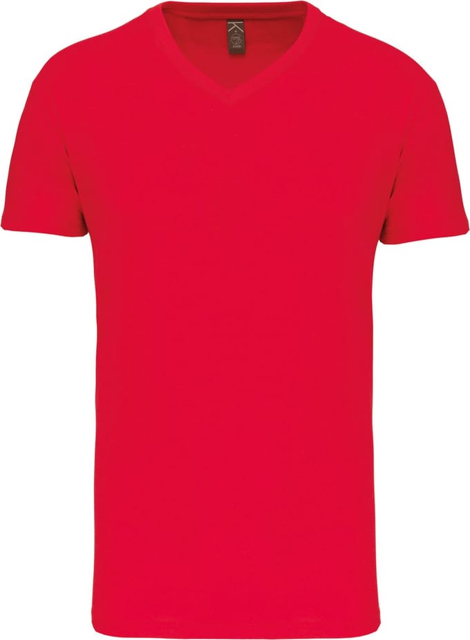 Kariban Heren-t-shirt BIO150IC V-hals K3028IC - Red - M
