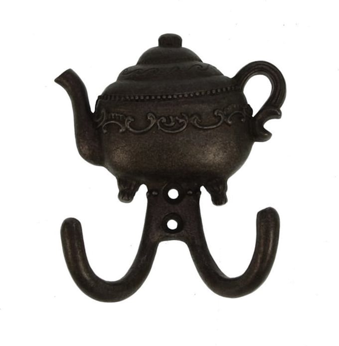 Haak metaal theepot 9x10,5x3,5cm