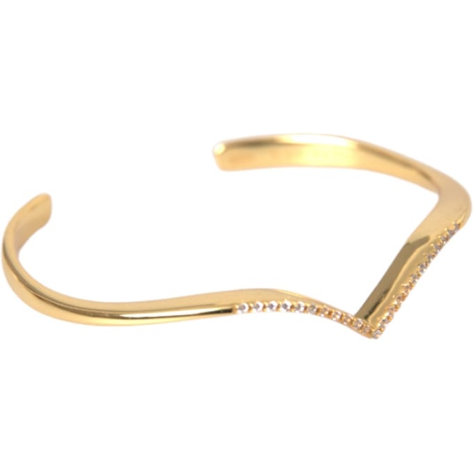 Nialaya Boog Vleugel Manchet Skyfall Goud CZ 925 Armband