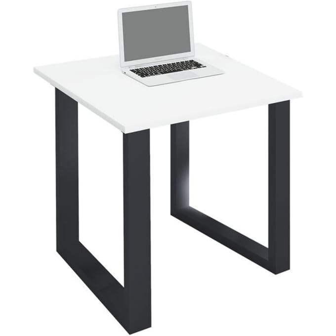 Houten bureau Computerbureau Werkbureau Kantoormeubilair Lona U Aluminium Zilver