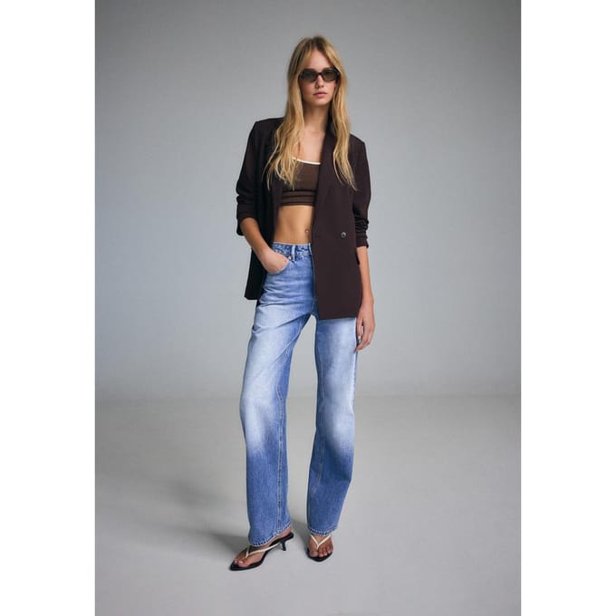Stradivarius Rechte blazer met knopen  Bruin M