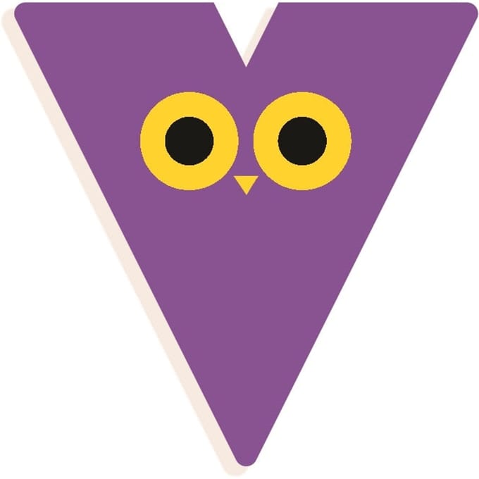 DJECO houten letter designed animal V