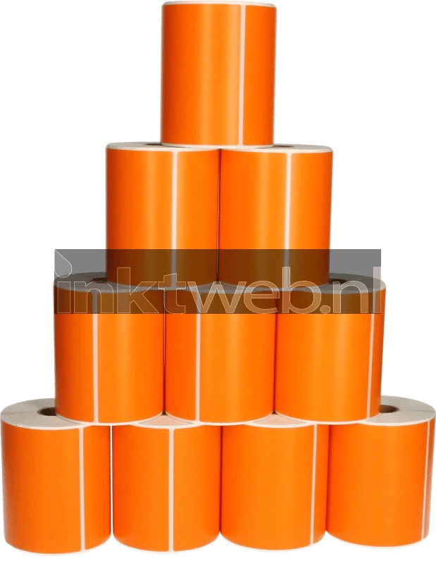 FLWR - Labels / Zebra 10-pack verzendetiketten / oranje / Geschikt voor Zebra