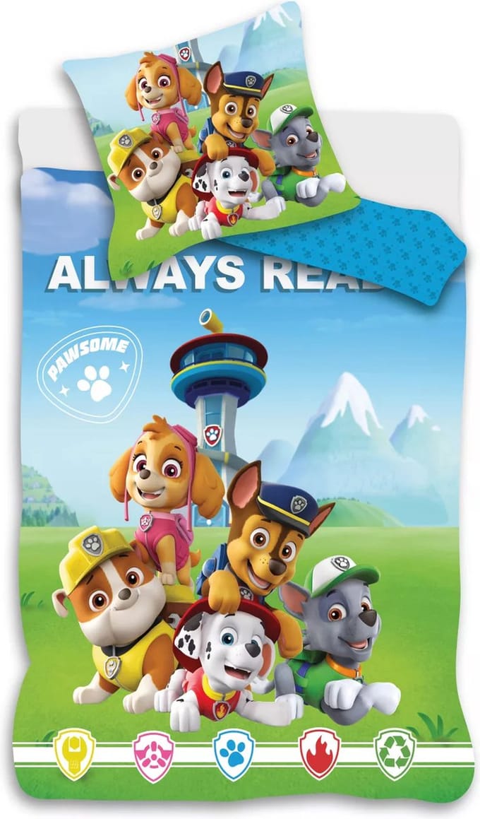 Paw Patrol peuterdekbedovertrek Always Ready 100 x 135 cm Katoen