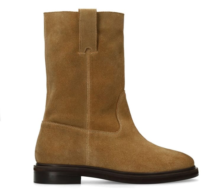 Sacha - Dames - Beige suède enkellaarsjes - Maat 38