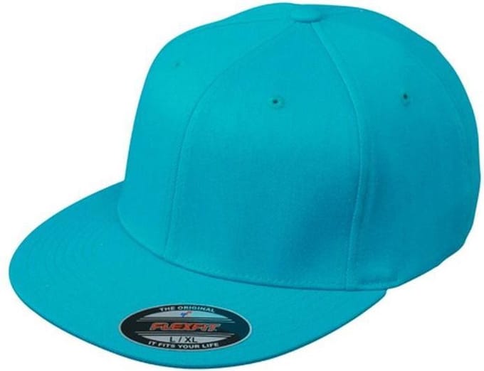 Myrtle Beach Unisex Flexfit Flat Peak Cap (Caribisch Blauw)
