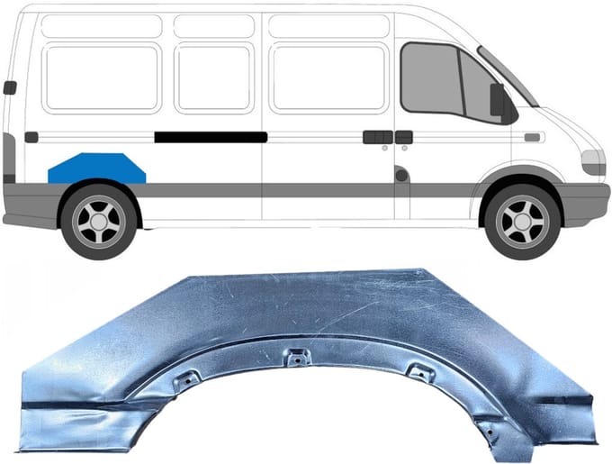 Reparatiepaneel achterspatbord voor Renault Master 1998-2010 / Rechts