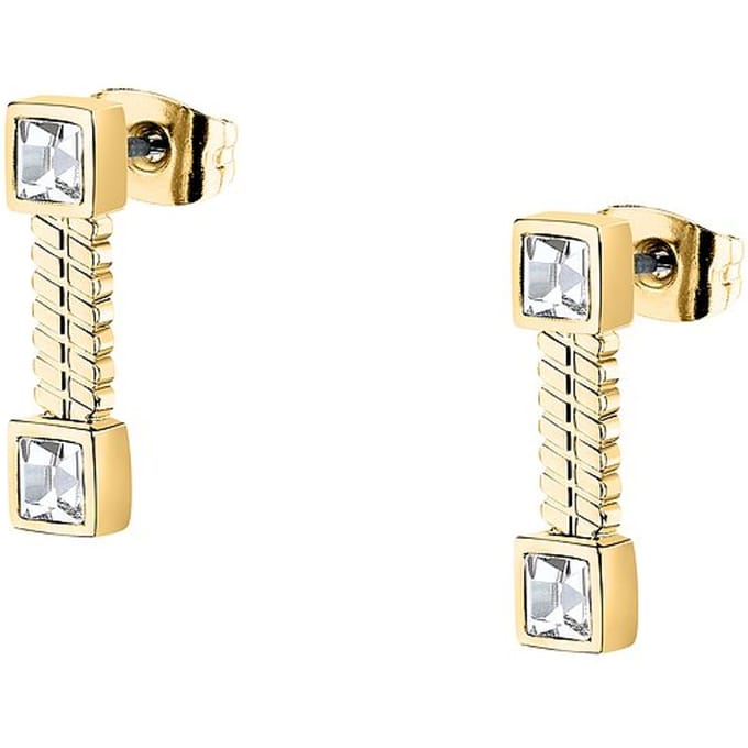 MORELLATO GIOIA SAVY45 GOLD-PLATED OORRINGEN MET TRANSPARANT KRISTAL 1 PAAR