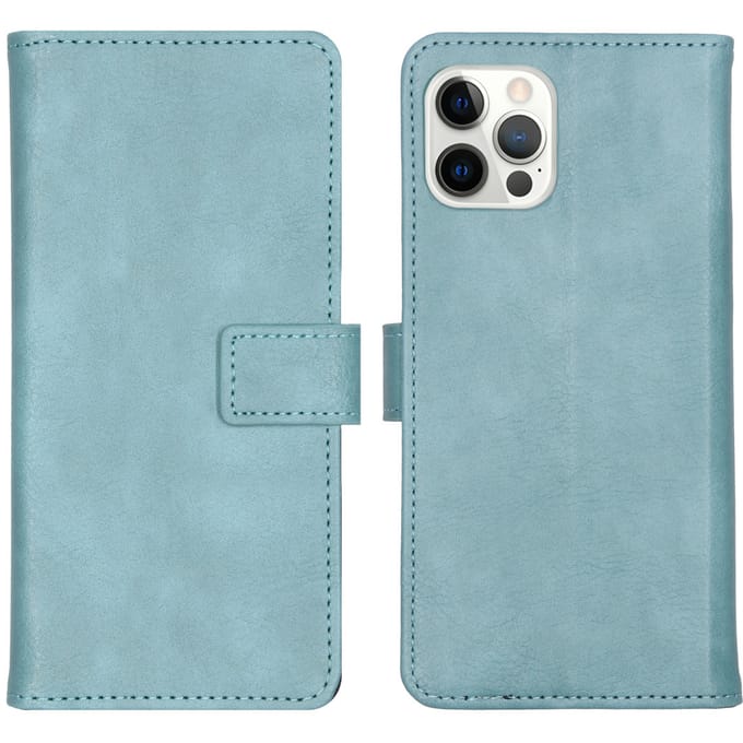 imoshion Hoesje - Geschikt voor Apple iPhone 12 Pro / 12 - Luxe Bookcase - Lichtblauw