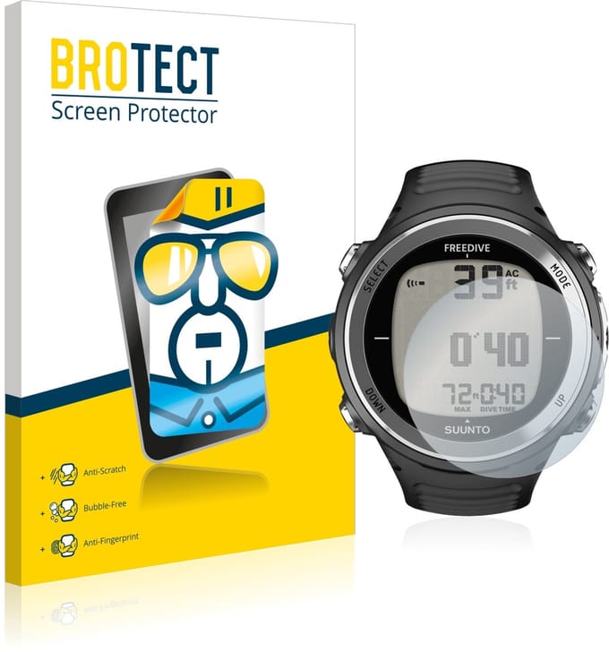 BROTECT - Screenprotector voor Suunto D4F - Folie Beschermfolie transparant 2 Stuks