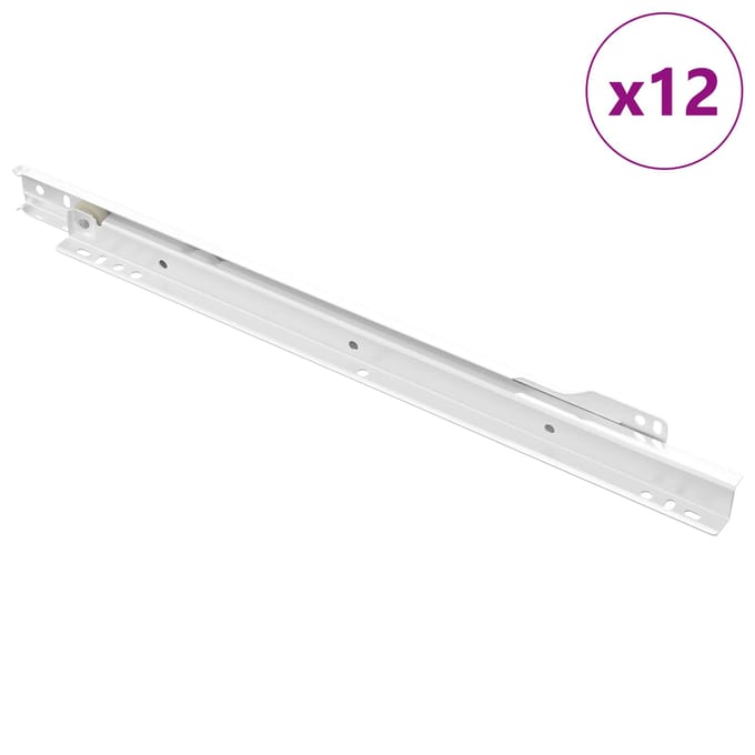 vidaXL Ladegeleider 12 pcs Wit 350 mm Staal