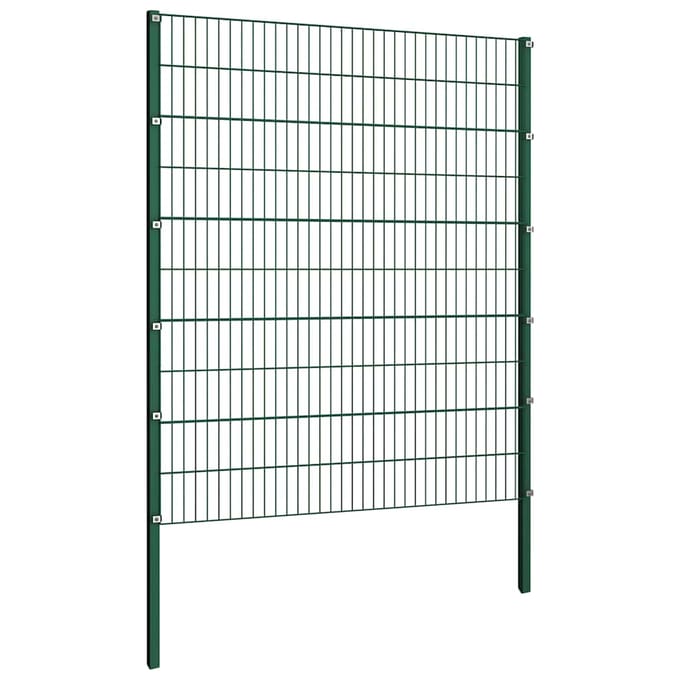 vidaXL - Schuttingpaneel - met - palen - ijzer - 176,5x200 - cm - groen