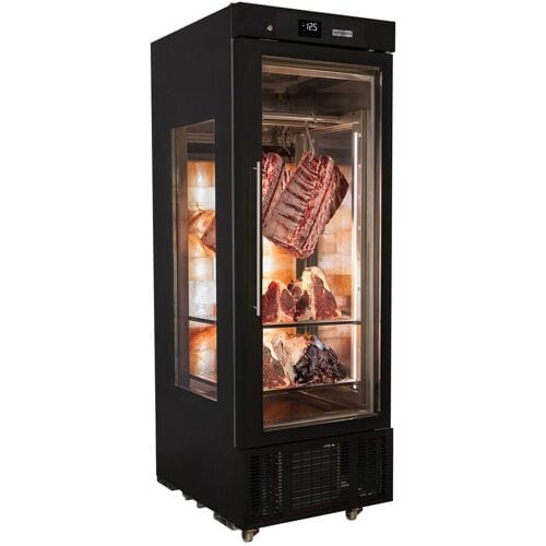 GGM Gastro Professionele vleesrijpingskast - 702x880mm - met 1 glazen deur - Zwart - 600 liter zwart