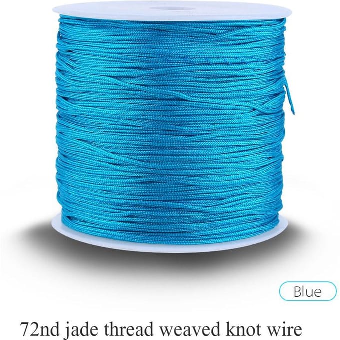 100M x 0.8mm Nylon Chinees Knoopkoord Rattail Macrame Shamballa Draad String Blauw blue