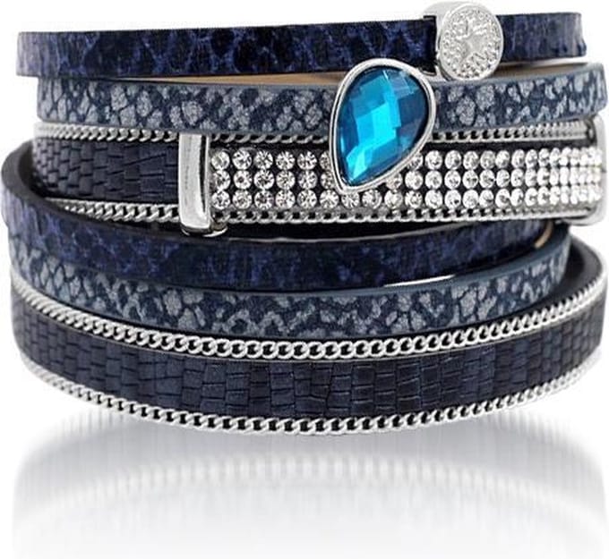 Montebello Armband Altin - PU Leer - Zirkonia - 38cm