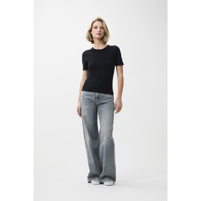 Catwalk Junkie Rib Tshirt Black Größe: 34 | Hemden Outlet | Damen | Schwarz