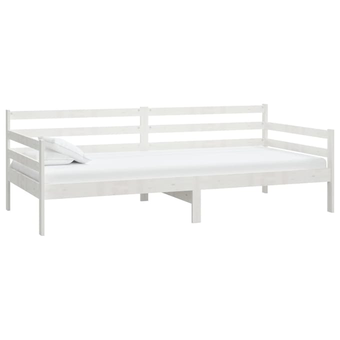 vidaXL - Slaapbank - met - matras - massief - grenenhout - wit - 90x200 - cm
