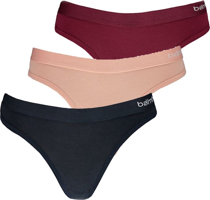 Apollo Dames String Rood/Roze/Blauw  Bamboe 3-pack - Maat  M