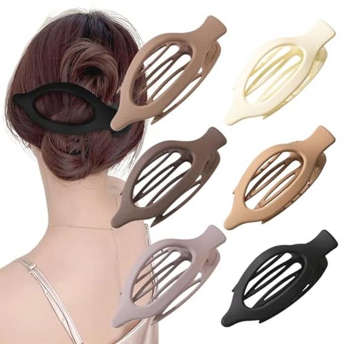 6 Platte Haarspelden voor Dames - Antislip Haarclips voor Lang, Dik en Krullend Haar