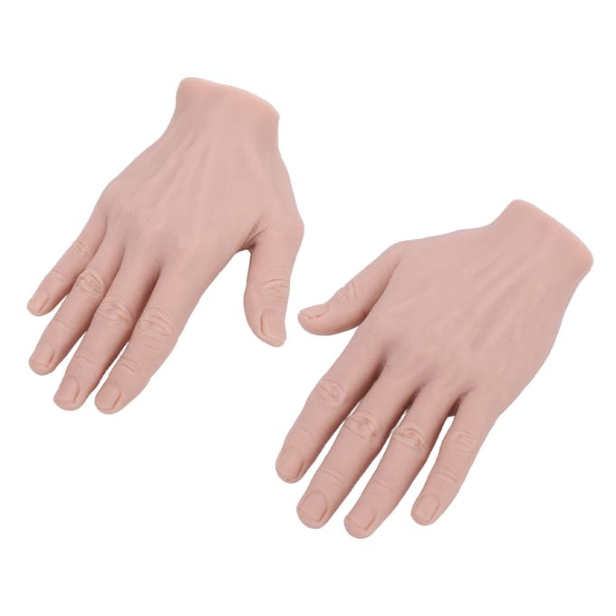 1 Paar Realistisch Siliconen Mannelijk Handmodel Zacht Flexibel Herbruikbaar Mannelijk Mannequin Handmodel voor brown