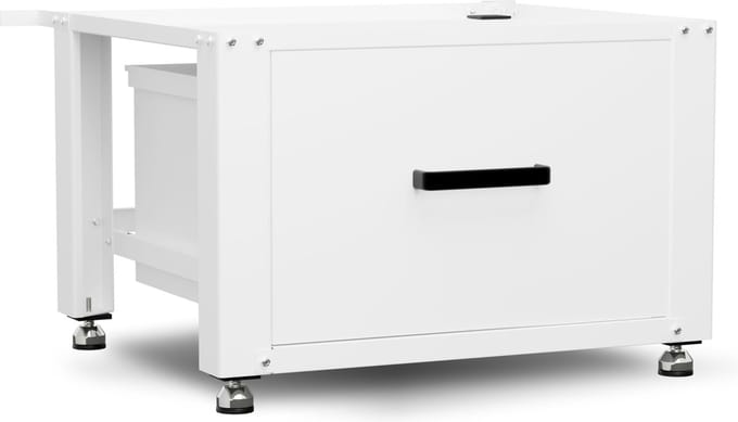 Bodo® - Wasmachine Verhoger - Kast - Ombouw met Lade - Wit - 61x58x44-48cm