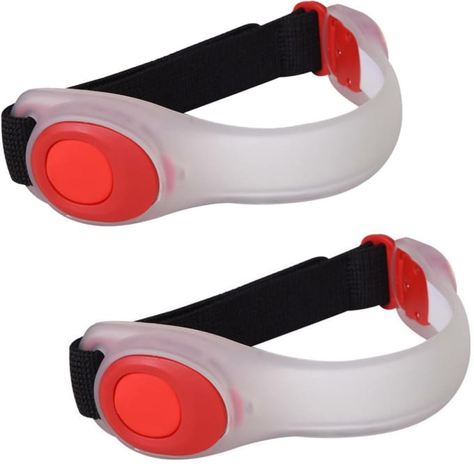 Benson LED veiligheidsarmband - 2x - klittenbandsluiting - 18,5 cm - hardlopen/fietsen/wandelen