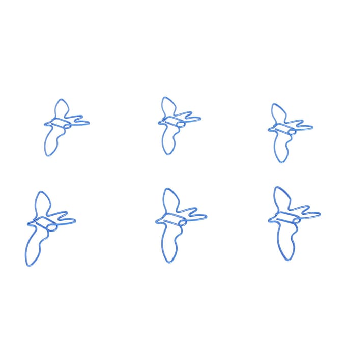 100 pièces Clips Papier Oiseaux Bleus Créativement Mignons Métal Plaqué Marque-page Clips Papier pour École Bureau Bibliothèque gray
