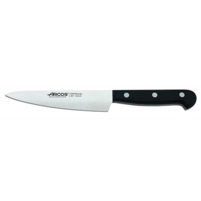 Couteau de cuisine - ARCOS - Universal - Lame 14 cm - Acier inox Nitrum - Manche POM, 3 rivets